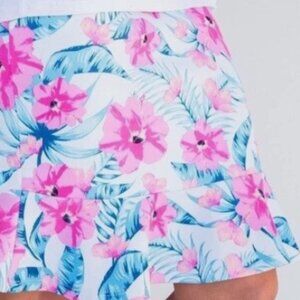 NWT - Agnes and Dora Stretch Flounce Skirt Hawaiian Floral Print Size XXL